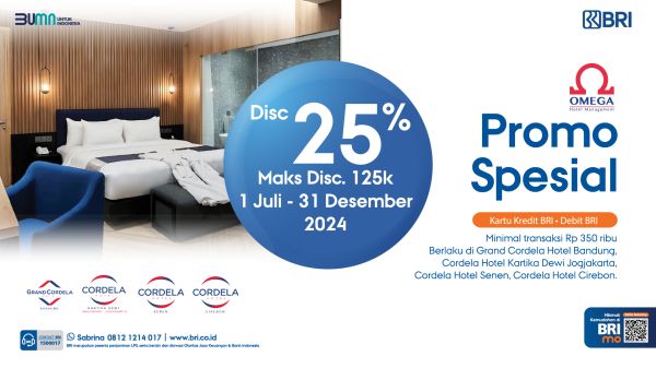 Diskon Promo 25 Omega Hotel Management Bank BRI